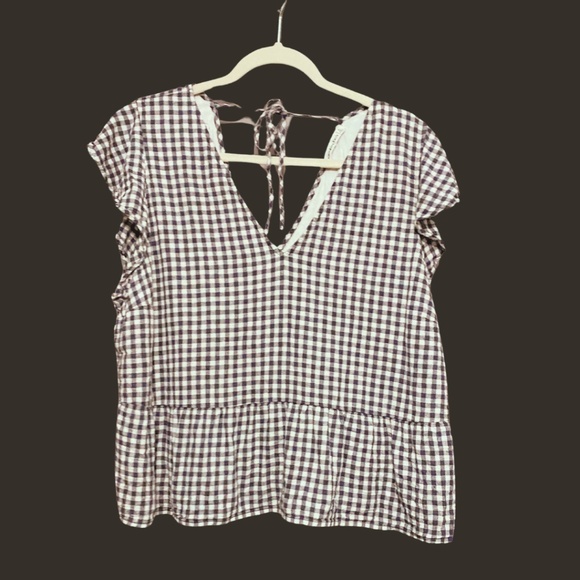 Abercrombie & Fitch Women's Babydoll Peplum Smocked Blouse - Picture 4 of 9